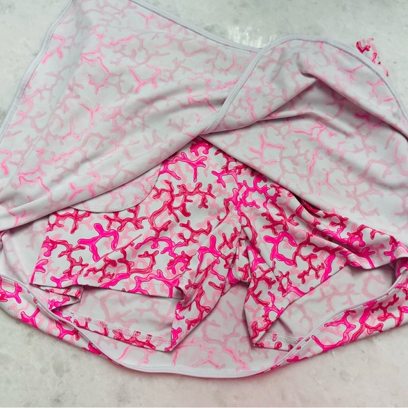 Lulu B Peach and Pink Vine Skort Size M Medium Skirt UPF 50 Cooling - Picture 3 of 12